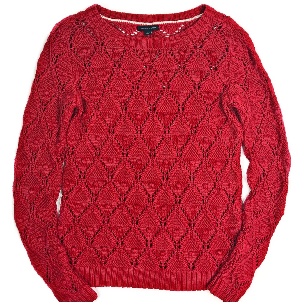 Tommy Hilfiger Red Diamond Long Sleeve Sweater